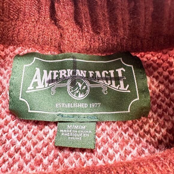 American Eagle Fairisle Mock Neck Cropped Sweater Size M - Picture 6 of 12